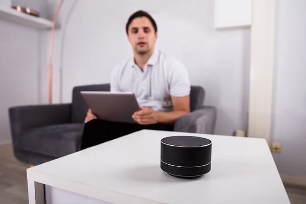 Man talking to Alexa- JConnelly blog- PR Industry and AI